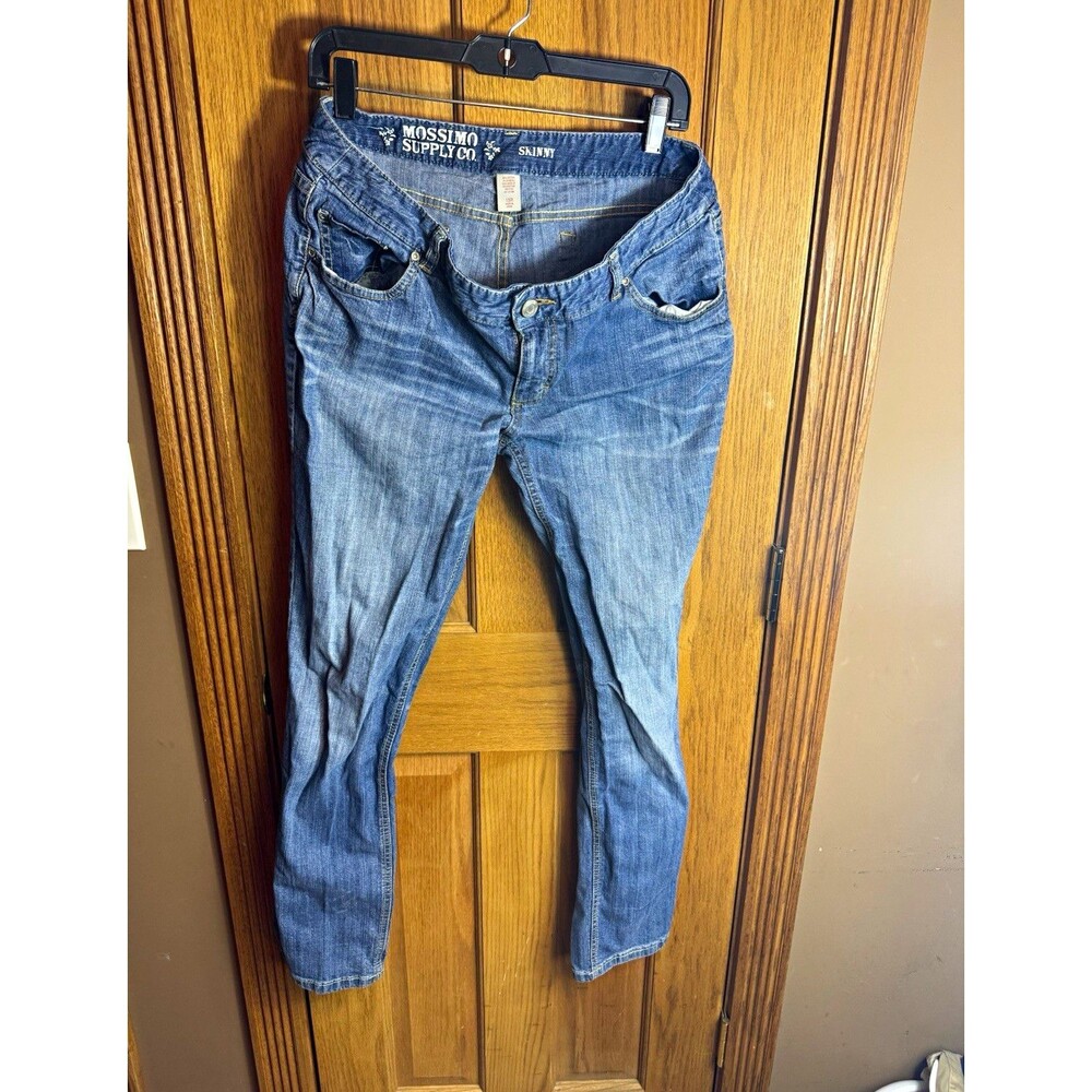 Mossimo Supply Co. Juniors Skinny Blue Medium Wash Stretch Denim Jeans Size 15